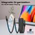 Promate Springy USB-C to USB-C Premium Magnetic Self-Organizing Cable with 60W Power Delivery and 120cm Durable Nylon Braided Sync and Charge Cable, Reversible Connectors, Thick Copper Core - Black